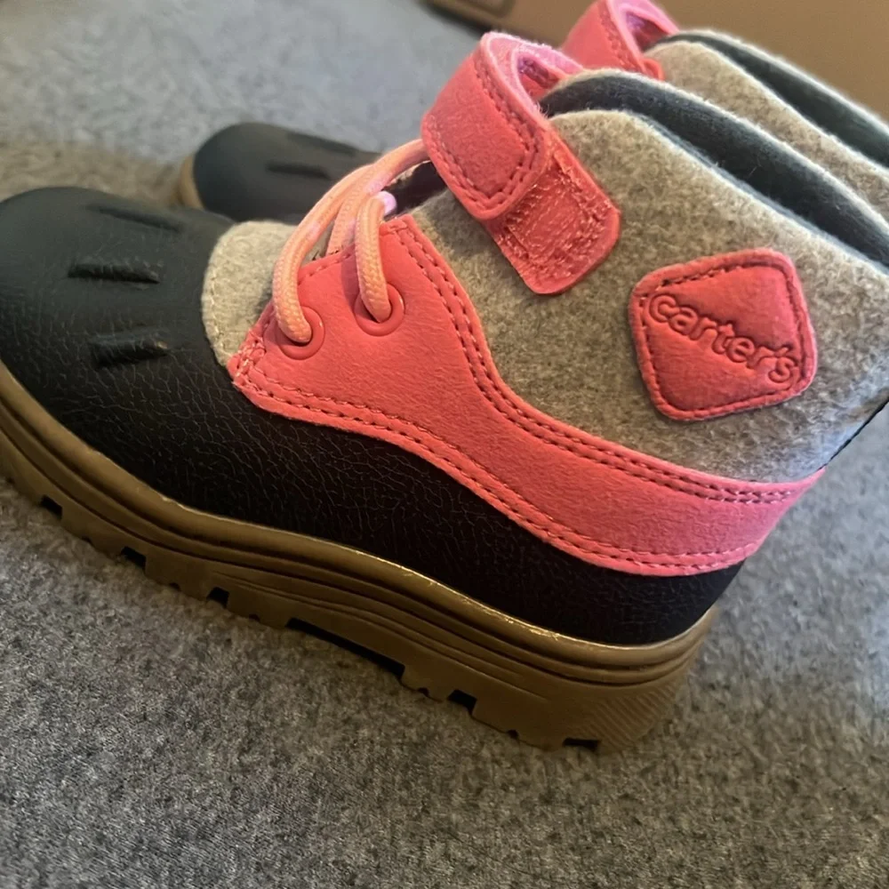 Kids Pink and Black Boots